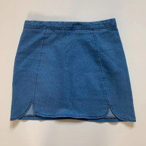 blue denim skirt